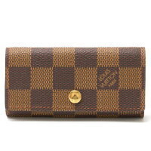 Louis Vuitton Ebene Leather Case Tri Multicle Key Brown Damier - Picture 1 of 7